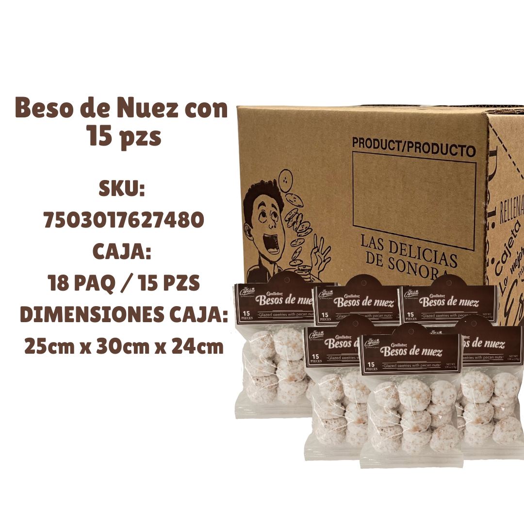 Caja Besitos de Nuez con 15 piezas