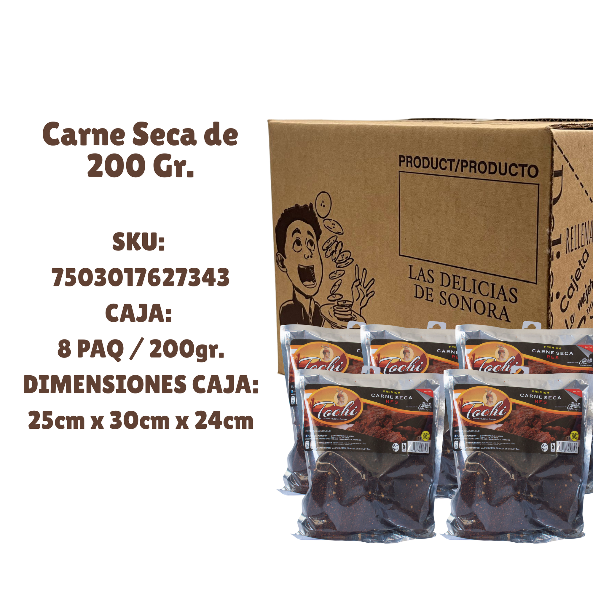 Caja Carne Seca 200 gramos