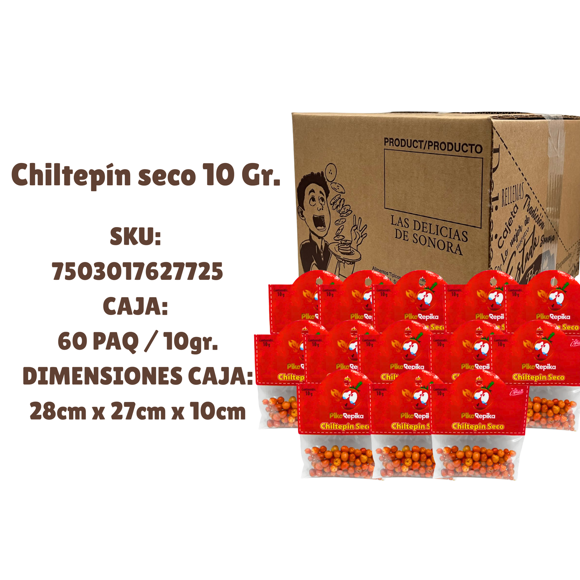 Caja Chiltepín Seco 10 gramos