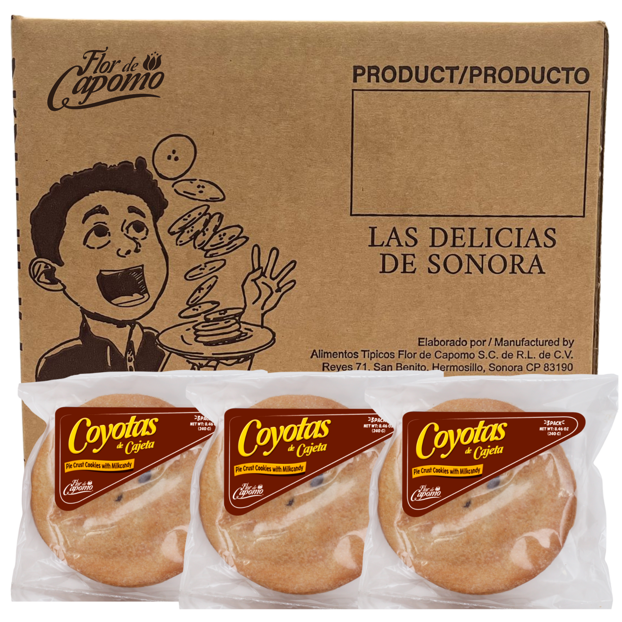 Caja Coyotas Cajeta con 3 piezas