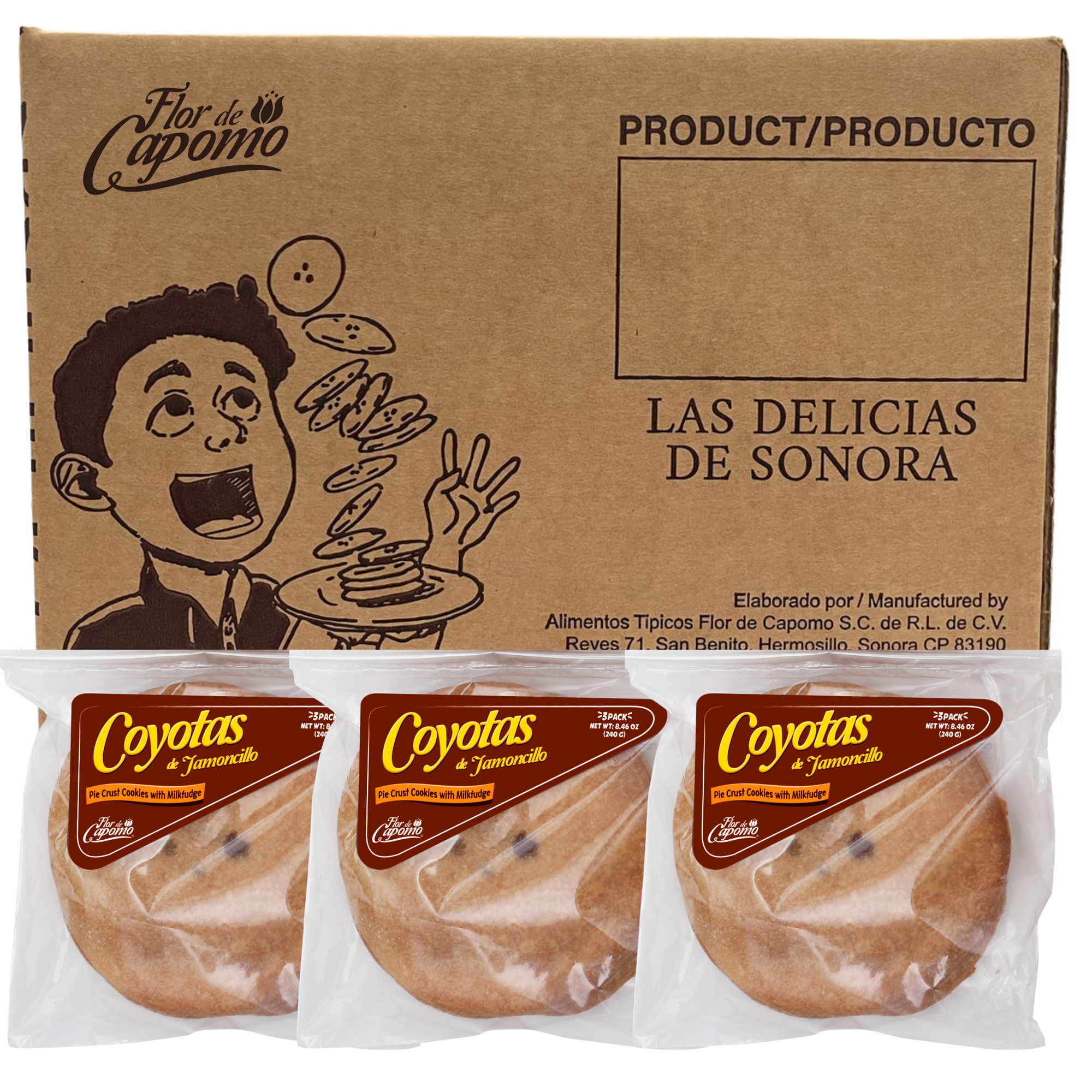 Caja Coyotas Jamoncillo con 3 piezas