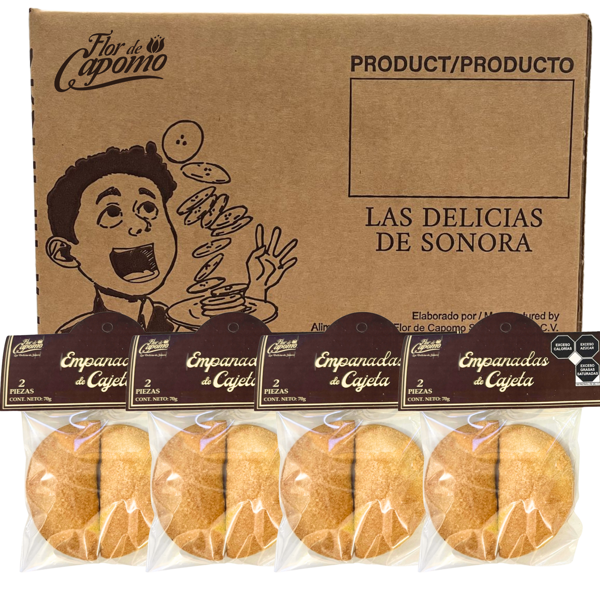 Caja Empanadas de Cajeta 2 piezas