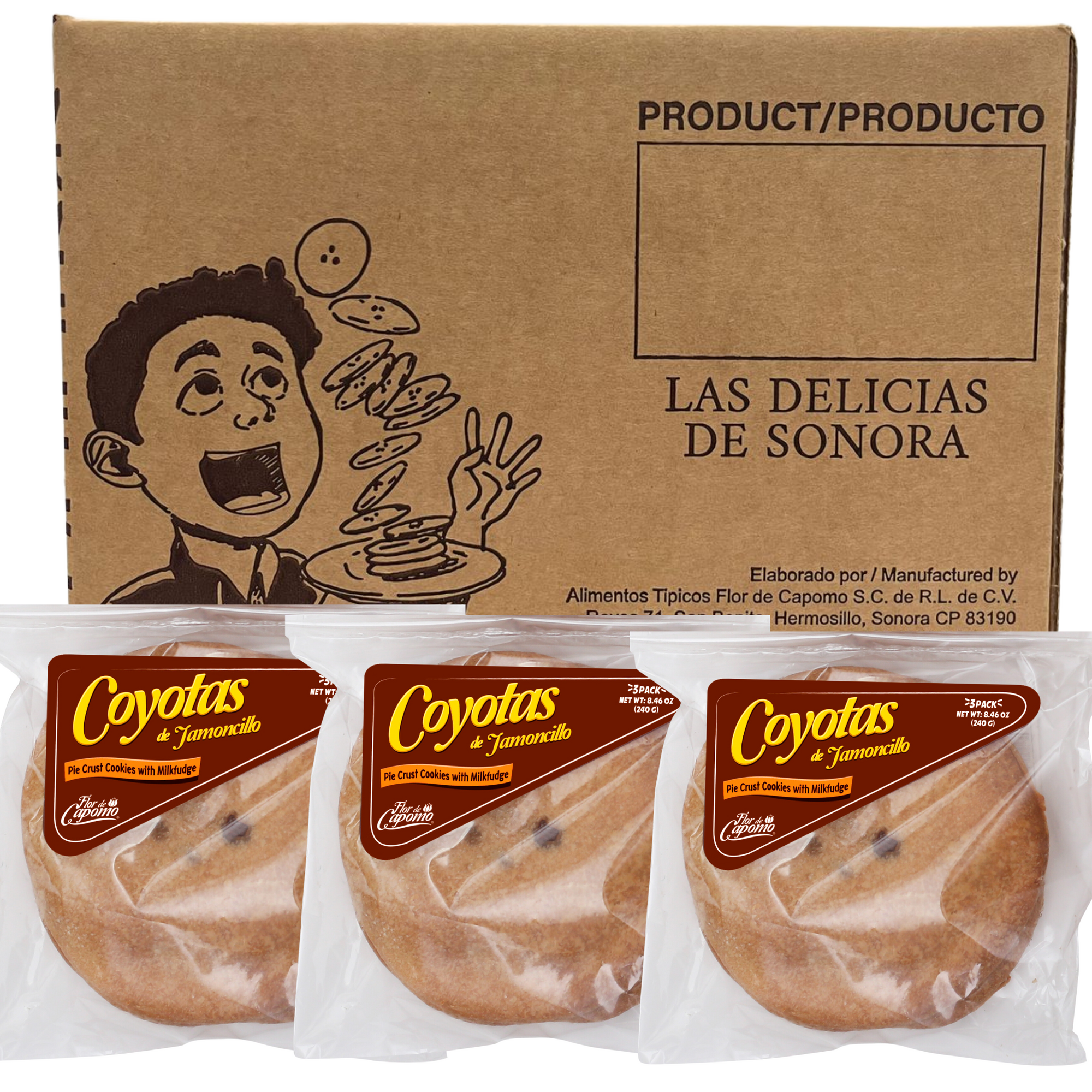 Caja Coyotas de Nuez con 3 piezas